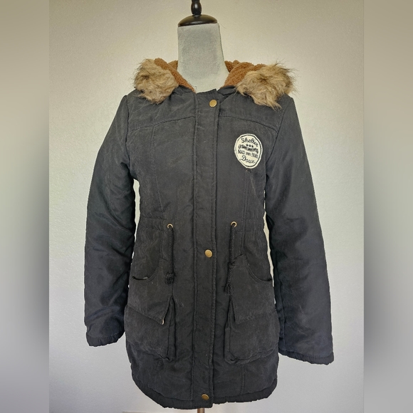 Womens Warm Long Coat Fur Fleece Hooded Jacket Zip Up Winter Parka Coat - Picture 5 of 15